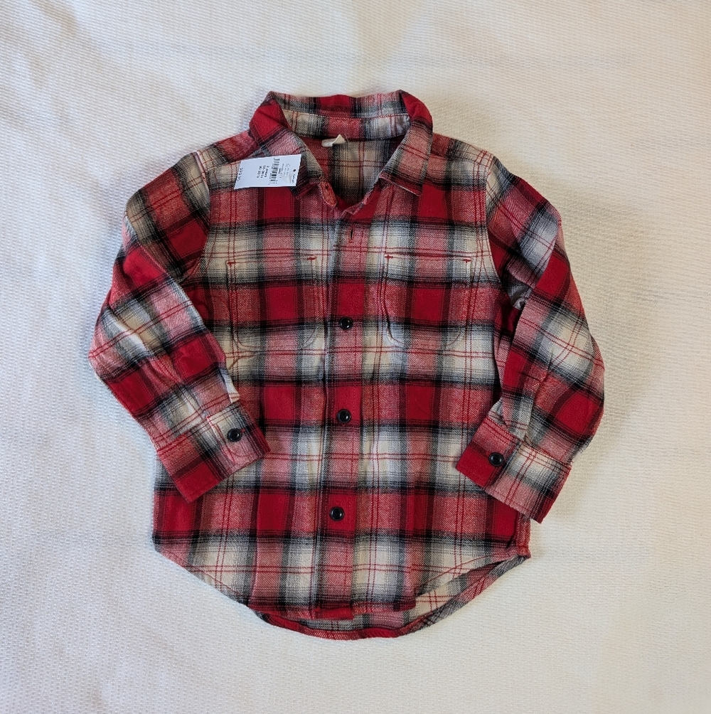 Baby GAP Red Plaid Button Down Shirt